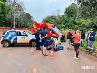 Colisão entre moto e carro deixa motociclista ferido no Jardim Santa Rita