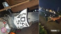 Mulher de 28 anos morre em acidente envolvendo moto, carro e caminhão na BR-277