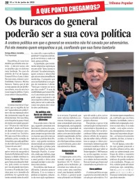 Os buracos do general poderão ser a sua cova política