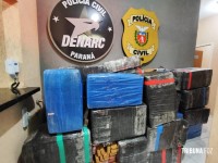 PRF e DENARC prendem dois paraguaios e apreendem 1.163 Kg de maconha em caminhão na BR-277 em Santa Terezinha de Itaipu
