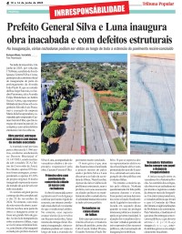 Prefeito General Silva e Luna inaugura obra inacabada e com defeitos estruturais