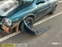 Colisão entre Corsa e Clio deixa uma pessoa ferida em Santa Helena