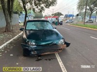 Colisão entre Corsa e Clio deixa uma pessoa ferida em Santa Helena