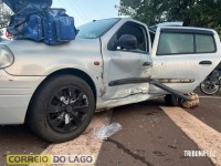 Colisão entre Corsa e Clio deixa uma pessoa ferida em Santa Helena