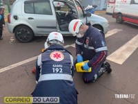 Colisão entre Corsa e Clio deixa uma pessoa ferida em Santa Helena