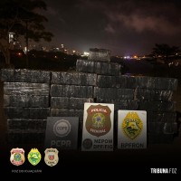 PF, PC e PM apreendem 521 Kg de maconha na barranca do Rio Paraná