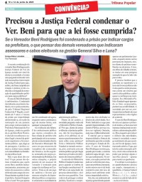 Precisou a Justiça Federal condenar o Ver. Beni para que a lei fosse cumprida?