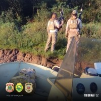 Policia Federal, Policia Civil e Policia Militar apreendem volumes de capulho nas margens do rio Paraná