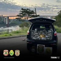 Policia Federal, Policia Civil e Policia Militar apreendem volumes de capulho nas margens do rio Paraná