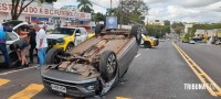 Condutora é presa por embriagues ao volante após colisão seguido de capotamento de veículo na Av. República Argentina