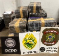 PM, PF e PC prendem dois homens e apreendem 388 quilos de maconha em Foz do Iguaçu