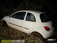Motorista perde controle e sai da pista na PR-317 entre Santa Helena e Sub-Sede