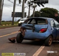 Colisão entre três veículos é registrada na PR-488 em Santa Helena