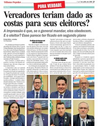 Vereadores teriam dado as costas para seus eleitores?