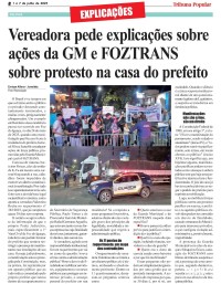 Vereadora pede explicações sobre ações da GM e FOZTRANS sobre protesto na casa do prefeito