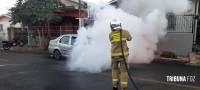 Bombeiros interveem em incêndio a veículo na Vila Adriana II