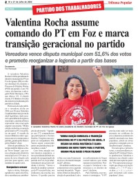 Valentina Rocha assume comando do PT em Foz e marca transição geracional no partido