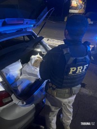 PRF apreende 94 Kg de maconha e recupera veículo roubado na BR-277 em Santa Terezinha de Itaipu
