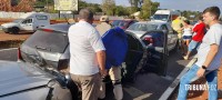 Siate socorre quatro vítimas após engavetamento de quatro veículos na Av. das Cataratas