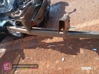 Colisão traseira entre carro e caminhão é registrado na PR-495 em Medianeira