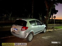 Veículo é encontrado colidido em árvore no Balneário Terra das Águas em Santa Helena