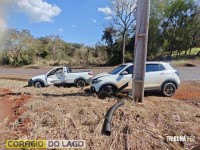 Colisão entre dois veículos deixa três feridos entre Missal e Itaipulândia