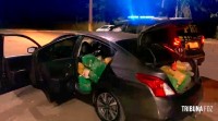 PRF apreende 550,5 Kg de maconha e carro roubado em Santa Terezinha de Itaipu