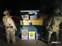 BPFRON, PF e PC apreendem 122,4 Kg de maconha e prendem homem em porto clandestino em Foz do Iguaçu