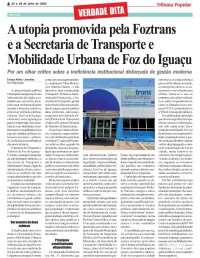A utopia promovida pela Foztrans e a Secretaria de Transporte e Mobilidade Urbana de Foz do Iguaçu
