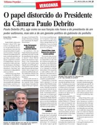 O papel distorcido do Presidente da Câmara Paulo Debrito