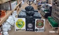 BPFRON, PF e PC apreendem 379 Kg de maconha em chácara abandonada em Foz do Iguaçu