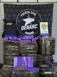 468,8 Kg de maconha são apreendidos pelo DENARC após ação conjunta da PRF, PC e PM em Santa Terezinha de Itaipu