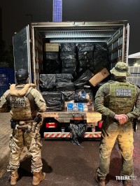BPFRON, PF e PC localizam depósitos clandestinos e apreendem cigarros contrabandeados em Foz do Iguaçu