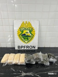 BPFRON apreende cocaína e haxixe em veículo e prende casal em Céu Azul