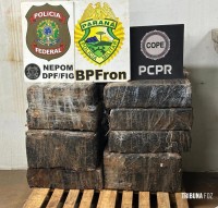 Forças policiais apreendem 440 Kg de maconha em porto clandestino em Foz do Iguaçu