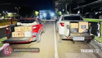 BPFRON e PF apreendem cigarros contrabandeados, armas de fogo e veículos adulterados em São Miguel do Iguaçu