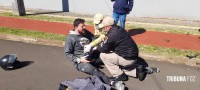 Motociclista é socorrido pelo Siate após colisão na Av. Felipe Wandscheer