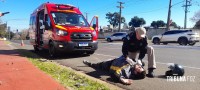 Motociclista é socorrido pelo Siate após colisão na Av. Felipe Wandscheer