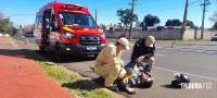 Motociclista é socorrido pelo Siate após colisão na Av. Felipe Wandscheer