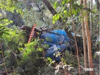 Homem morre após perder o controle da direção e tombar caminhão no interior de Marechal Cândido Rondon