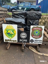 Policia Federal e forças estaduais apreendem cigarros contrabandeados no Rio Paraná