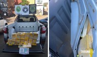 BPFRON, PF e Receita Federal apreendem cocaína em fundo falso de caminhonete na BR–277 em Medianeira