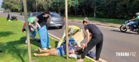 Idosa é socorrida pelo Siate após cair de moto na Av. das Cataratas