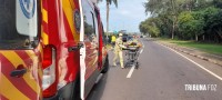Idosa é socorrida pelo Siate após cair de moto na Av. das Cataratas