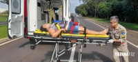 Idosa é socorrida pelo Siate após cair de moto na Av. das Cataratas