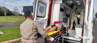 Idosa é socorrida pelo Siate após cair de moto na Av. das Cataratas