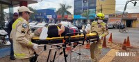 Pedestre é atropelada por moto no Porto Meira