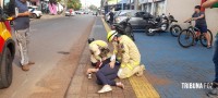 Pedestre é atropelada por moto no Porto Meira