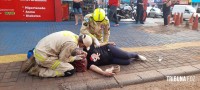 Pedestre é atropelada por moto no Porto Meira