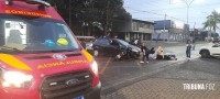 Motociclista fica gravemente ferido após colisão na Av. das Cataratas
